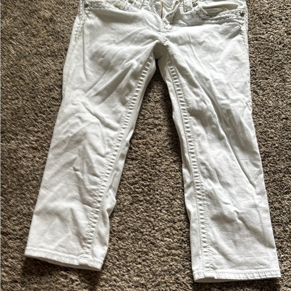 Rock Revival White Cropped Ankle Jeans